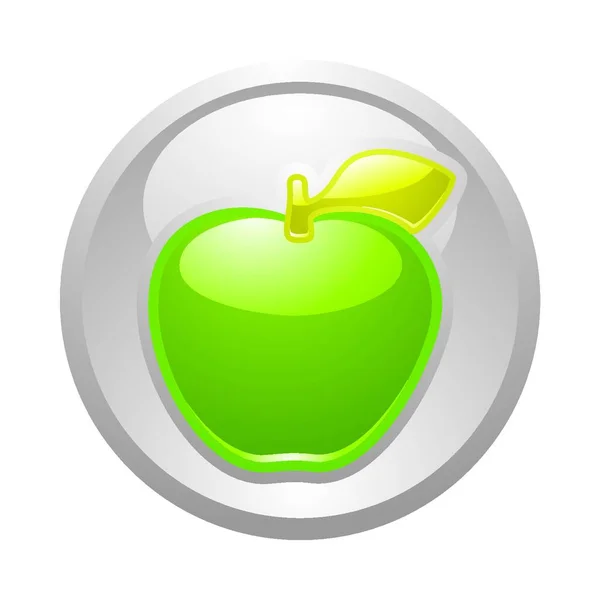 Botão Cinza Verde Apple Vetor — Vetor de Stock
