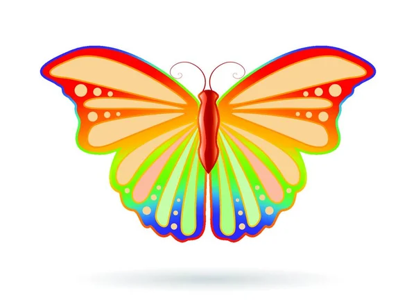 Schmetterling Auf Weißem Einfach Vektorillustration — Stockvektor