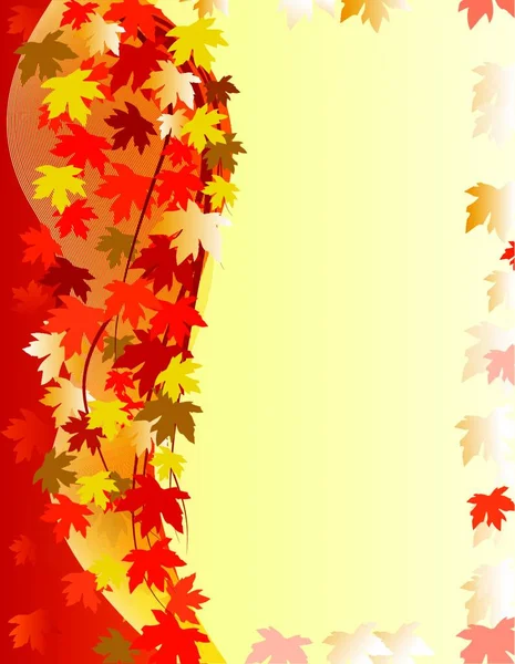 Autumn Banner Falling Leaves — Stock Vector