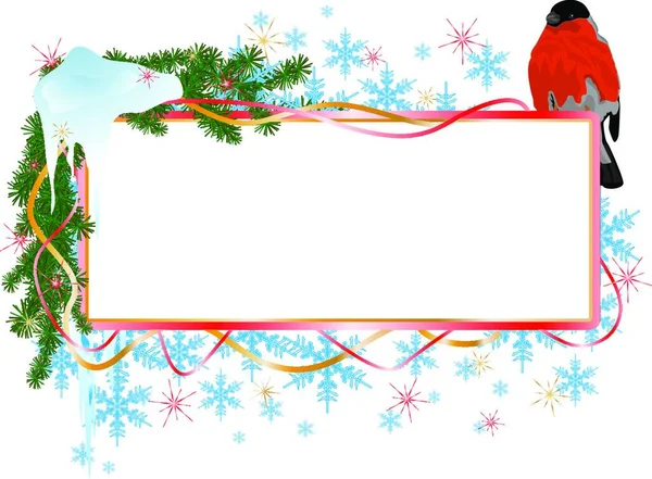 鳥とクリスマスのバナー — ストックベクタ