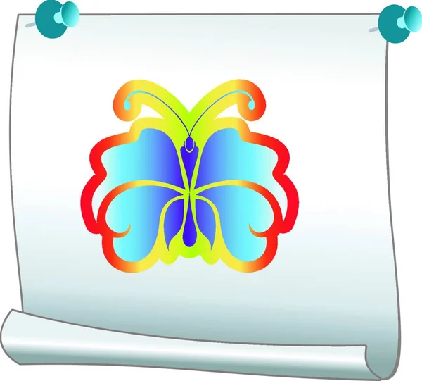Opravit Stránku Papíru Motýlem — Stockový vektor