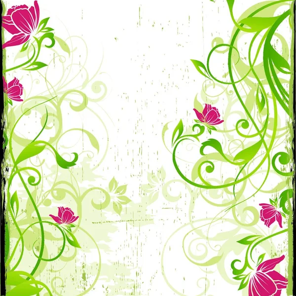 Artistieke Bloemen Achtergrond Vector Illustratie — Stockvector