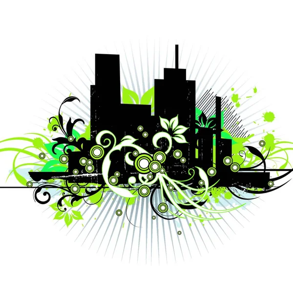 Fond Urbain Abstrait Avec Design Grunge — Image vectorielle
