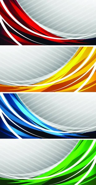 Set Abstract Banners Bright Illustration — Stock Vector