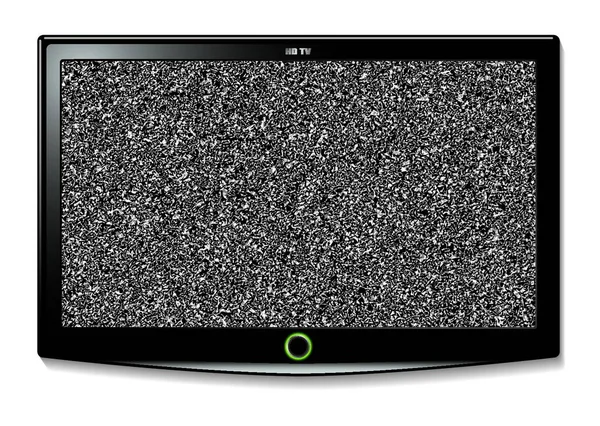 Moderner Lcd Fernseher Mit Statischen Störungen Und Breitbildmodus — Stockvektor