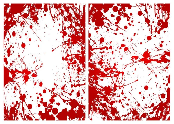 Červená Grunge Inkoust Splat Krev Okraj Nebo Rám Pozadí — Stockový vektor
