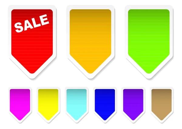 Collection Brightly Coloured Price Tag Icons Blank — Stock Vector