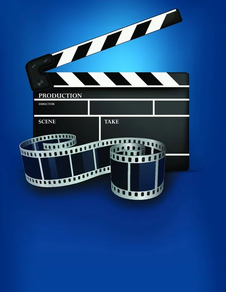 Fondo Cine Azul Con Aplausos Película Negra — Archivo Imágenes Vectoriales