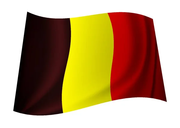 波打つ風に舞うベルギーの国旗アイコン — ストックベクタ