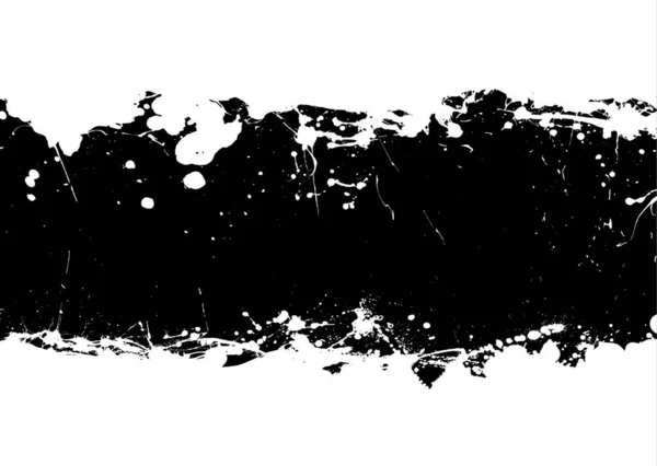 Inchiostro Splat Banner Con Sfondo Bianco Effetto Grunge Nero — Vettoriale Stock