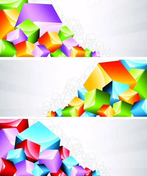 Set Spandoeken Met Coloful Cubes — Stockvector