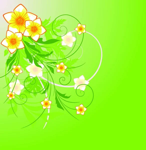 Fondo Floral Artístico Ilustración Vectorial — Vector de stock