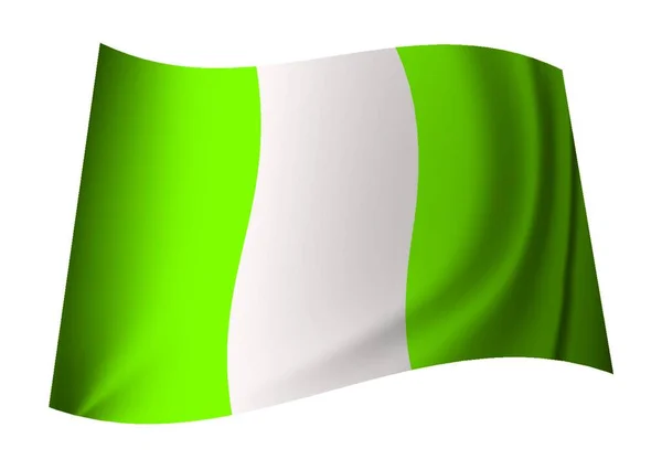 Zielono Biała Nigeryjska Flaga Ikoną — Wektor stockowy