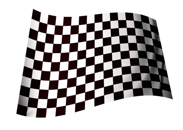 Icono Concepto Bandera Cuadros Carreras Motor Blanco Negro — Vector de stock