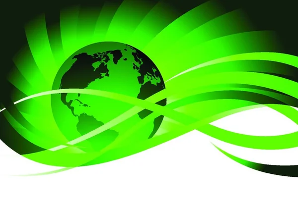 Abstrakcyjne Zielone Tło Globusem — Wektor stockowy