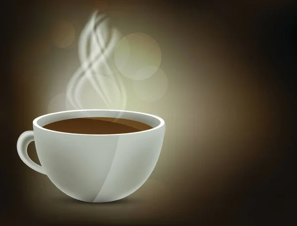Donkere Koffie Achtergrond Met Kap Stoom — Stockvector