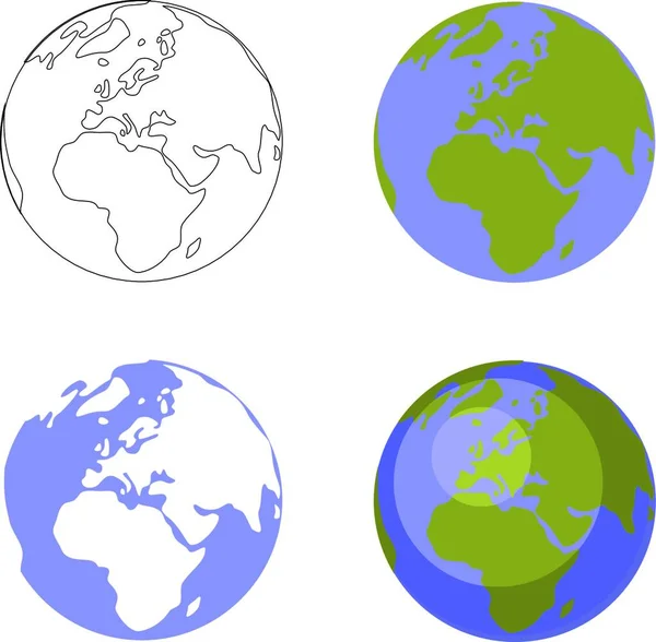 Vector Earth Globe Set 001 — Stock Vector