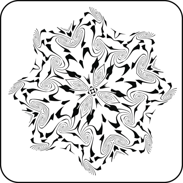Чорно Білий Круглий Візерунок Спіралей — стоковий вектор