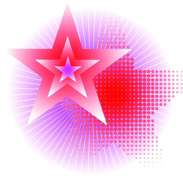 Rayos Rosados Estrellas Fondo — Vector de stock
