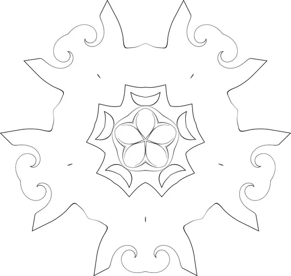 Black White Symmetry Ornate Pattern — Stock Vector