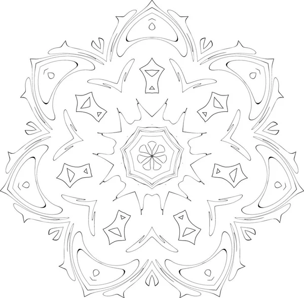 Black White Symmetry Ornate Pattern — Stock Vector