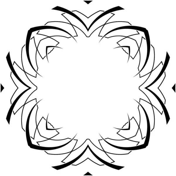Preto Branco Simetria Gótico Padrão Curvas — Vetor de Stock