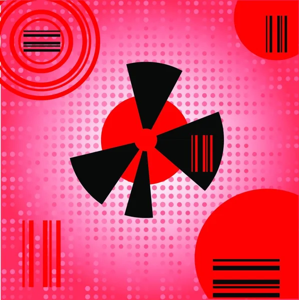 抽象的な形と赤のハーフトーンの背景 — ストックベクタ