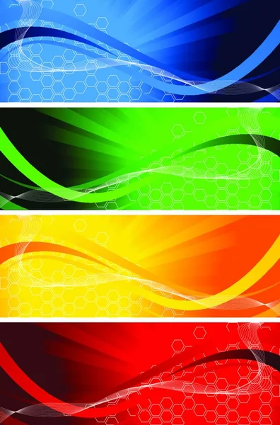 Vector Set Bright Banners Vector Illustration — Stock Vector