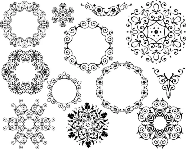 Selection Ornate Frames Symbols — Stock Vector