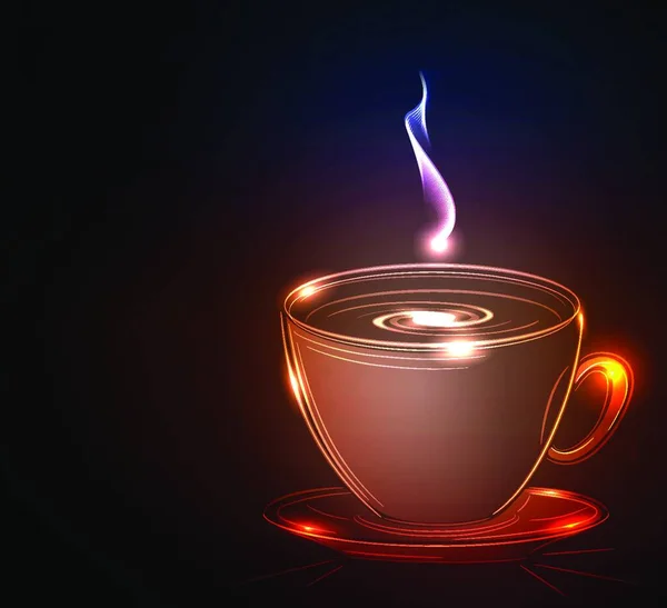コーヒー 輝くイラストのカップ — ストックベクタ