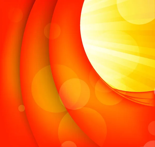 Fondo Naranja Abstracto Con Rayos Ilustración Brillante — Vector de stock