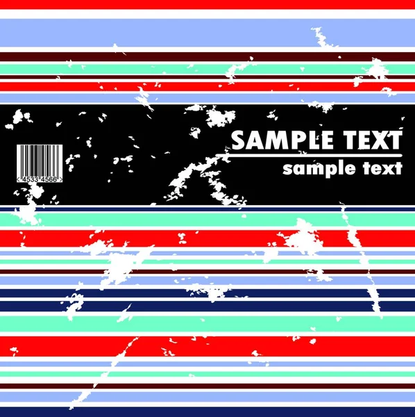 Grungy Gebogene Vektor Design Von Streifen Mit Barcode — Stockvektor