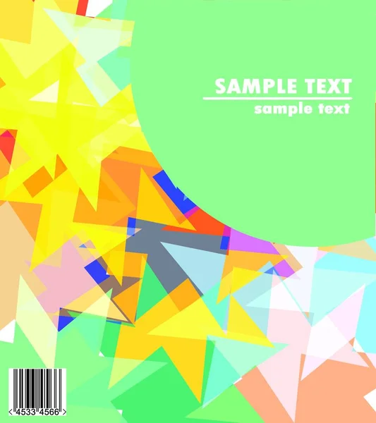 Cover Design Κείμενο Φόντο Πολύχρωμα Στρώματα Και Barcode — Διανυσματικό Αρχείο