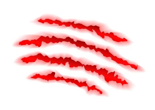 Weißer Hintergrund Mit Rotem Tierkrallen Element — Stockvektor