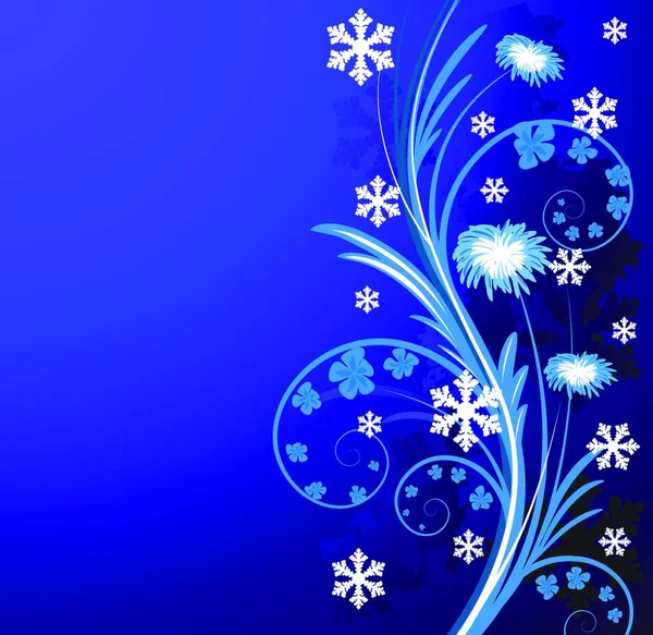 Winter Blumigen Hintergrund Mit Blume — Stockvektor