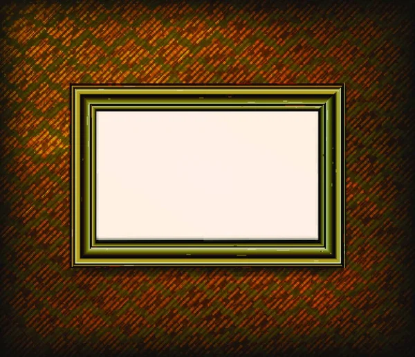 织物背景上的木制相框 — 图库矢量图片