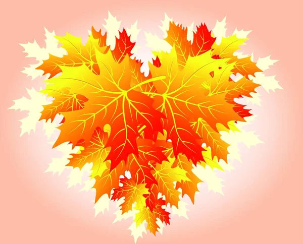 紅葉の秋の心 — ストックベクタ