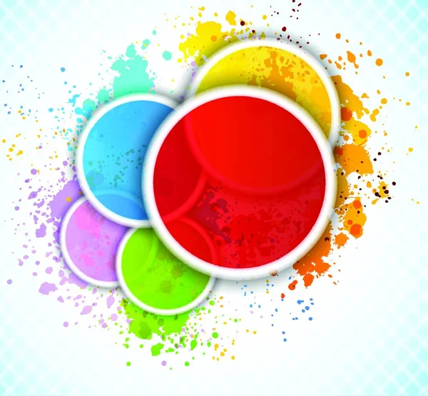 Grunge Colorful Background Circles Abstract Illustration — Stock Vector