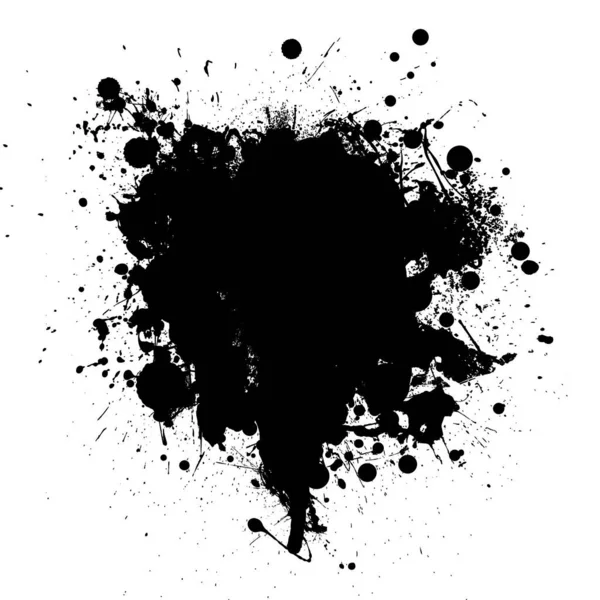 Abstract Black Ink Grunge Splat Room Your Text — Stock Vector