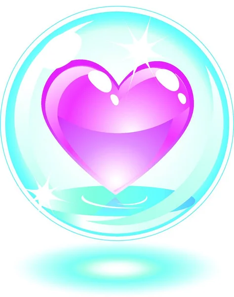 バブルのピンクの心 — ストックベクタ