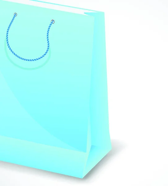 1つの青のショッピングバッグと明るい背景 — ストックベクタ
