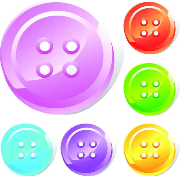 Bouton Web Coloré Modèle Icône — Image vectorielle