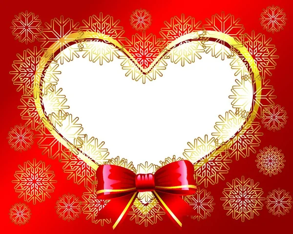 Carte Saint Valentin Avec Cœur Arc Rouge — Image vectorielle