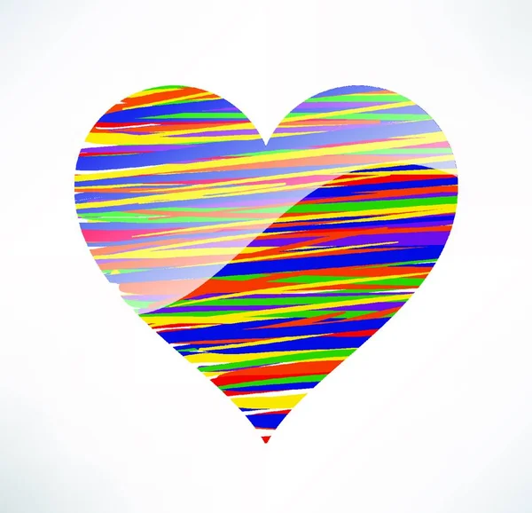 Herzsymbol Illustriert Mit Farbigen Streifen Das Konzept Der Liebe — Stockvektor
