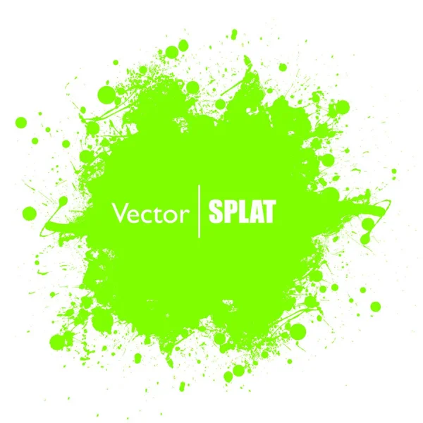Salpicadura Tinta Verde Grunge Con Copyspace Fondo Blanco — Vector de stock