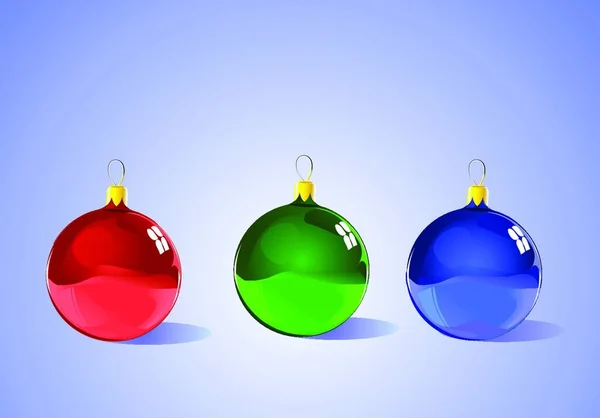 圣诞树装饰品 每件物品都是独立的 可伸缩的 可以在圣诞节 冬季或季节促销 — 图库矢量图片