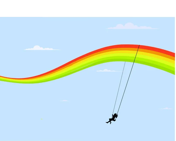 虹の上を泳ぐ — ストックベクタ