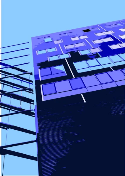 Διάνυσμα Αρχιτεκτονικά Στοιχεία Vector City Κτίριο Γραφείων Κοντά Στην Potsdamer — Διανυσματικό Αρχείο