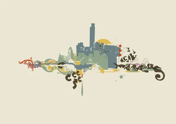 Urban Background Grunge Style Vector Illustration — Stock Vector