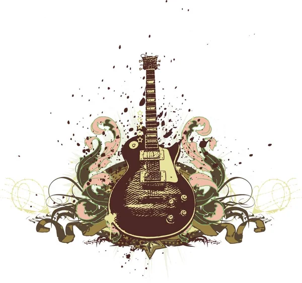 Gitarr Grunge Bakgrunden Vektorillustration — Stock vektor